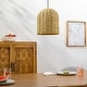 preview thumbnail 1 of 1, Maseer Seagrass Coastal Basket Pendant Light - 70"H x 10"W x 10"D 70"H x 10"W x 10"D - Brown