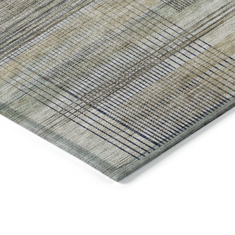 HomeRoots Striped Transitional Rectangle Outdoor Rug