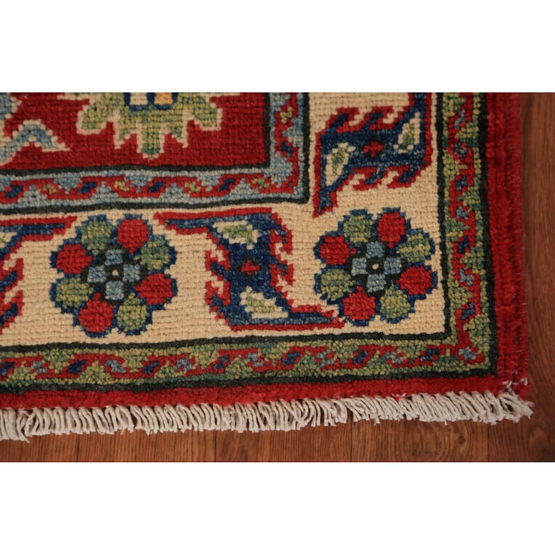Red Kazak Foyer Rug Hand-Knotted Wool Carpet - 2'9" x 4'0"