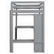 preview thumbnail 12 of 24, Wood Loft Bed Frame with Storage Shelves,1 Cabinet and 2 Drawers,L-shaped Desk,Full Size