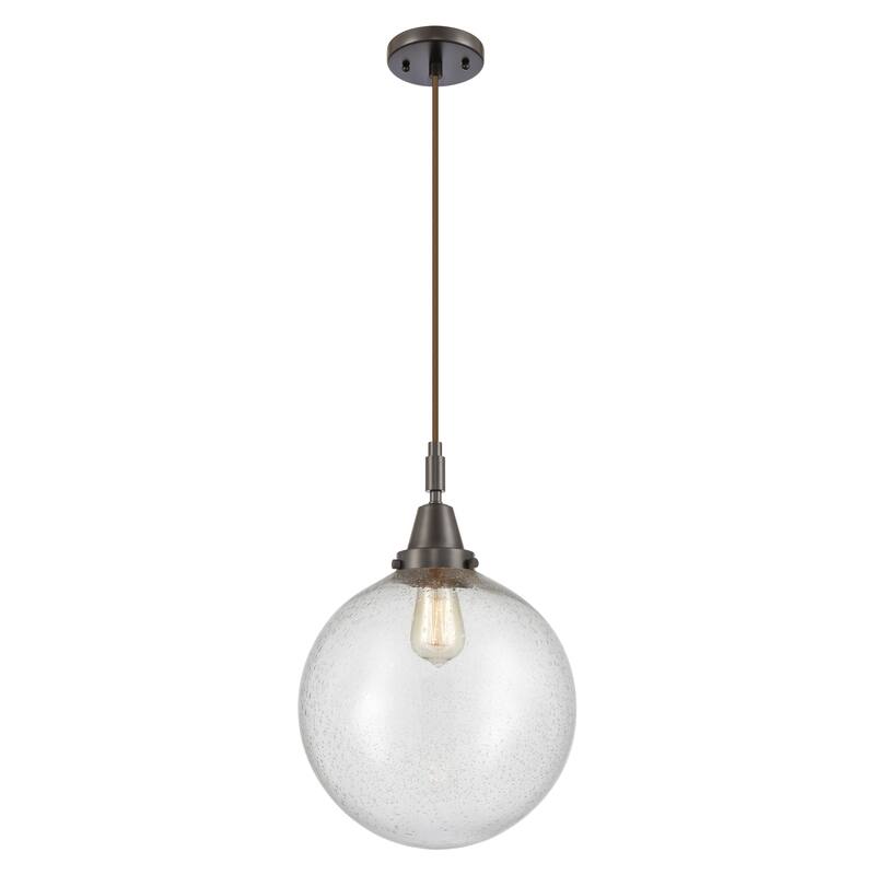 Innovations Lighting Downtown Urban - Caden Beacon - 1 Light 12" Cord Hung Mini Pendant - Oil Rubbed Bronze/Seedy Shade