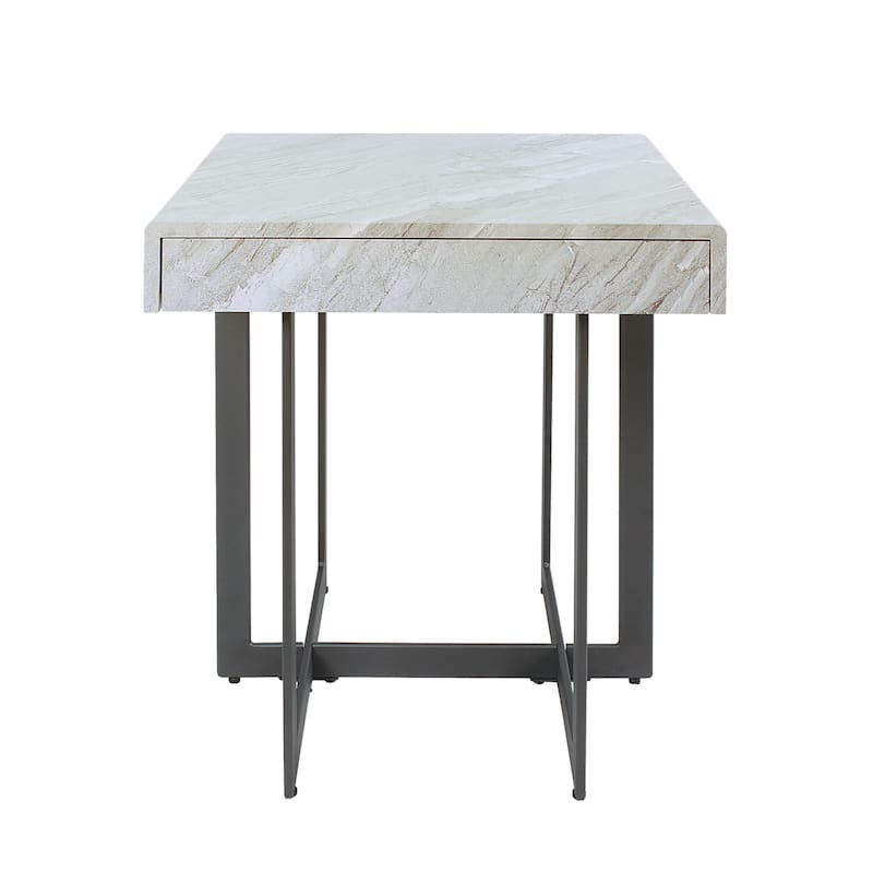 Granala Contemporary Grey 22-inch Faux Marble End Table with Drawer by Furniture of America