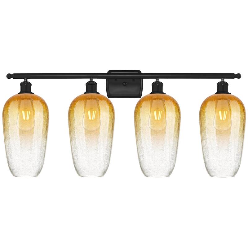 Innovations Lighting 516-4W-16-37 Brookhaven Flute Vanity Brookhaven - Matte Black / Amber