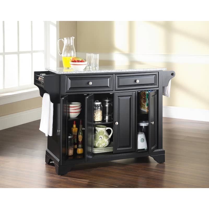 Kitchen Island - Full Size Cart with Stainless Steel Top & Storage - Modern Portable Kitchen Furniture