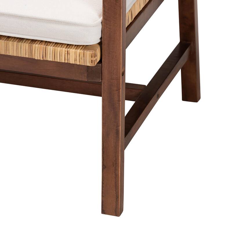 Lovina Bohemian Light Honey Rattan and Acacia Wood Arm Chair