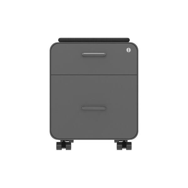 Shop Monoprice Round Corner 2 Drawer File Cabinet Gray Lockable