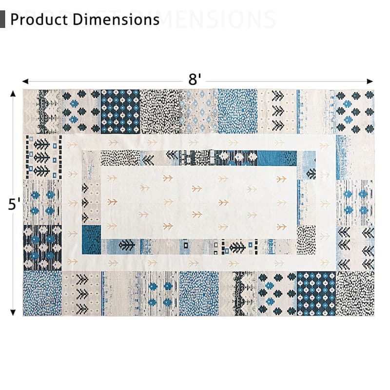 Soft and Non-Slip Machine-Washable Foldable Multi-Use Area Rug