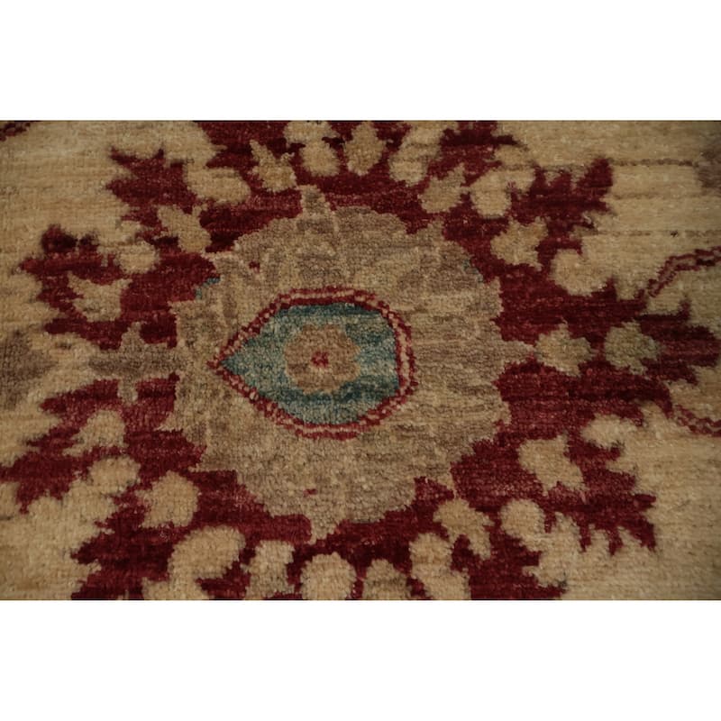 Hand Knotted Oriental 100% Wool Carpet Traditional Floral Beige & Ivories Chobi-Peshawar Area Rug - 11' 6'' X 8' 9''