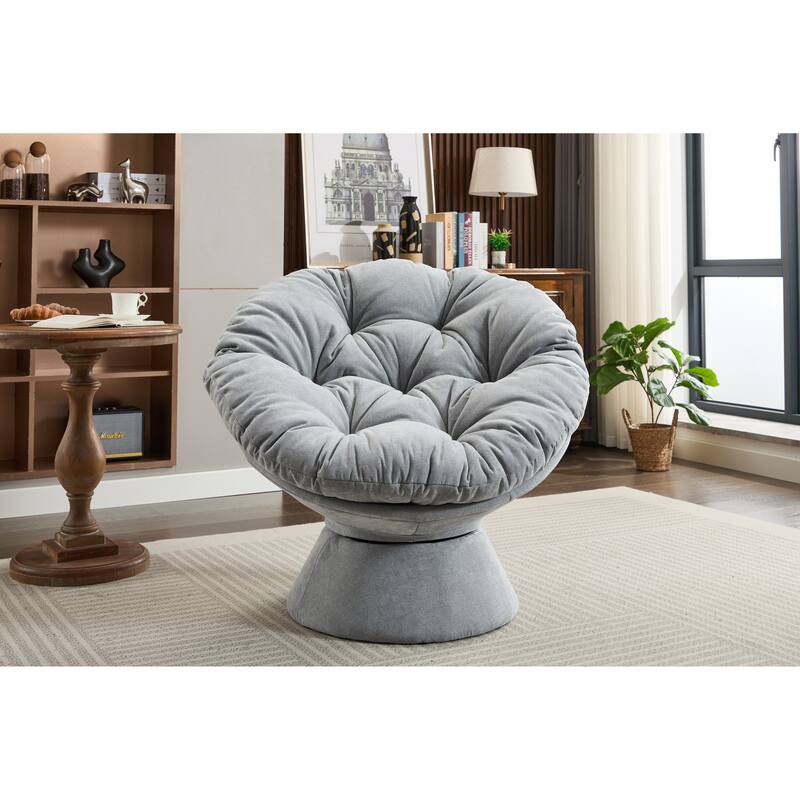 Oversized Swivel Accent Chair, 360-Degree Swivel Barrel Chair, Papasan Chair for Living Room and Bedroom Comfort