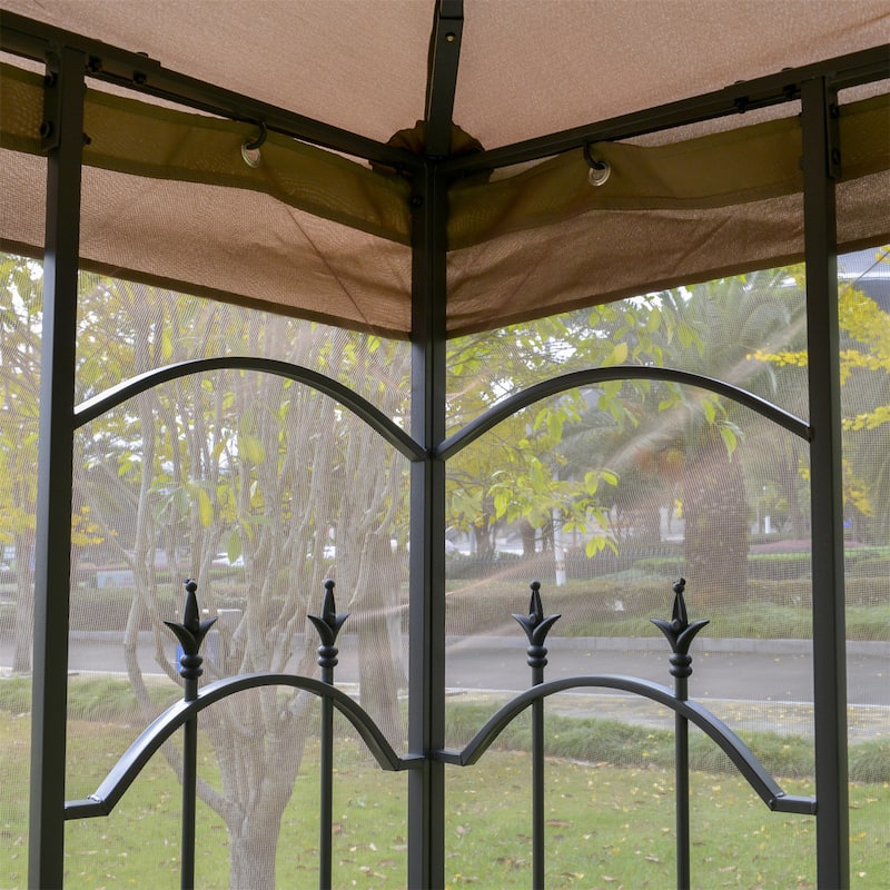 10' x 10' Patio Gazebo with Corner Frame Shelves