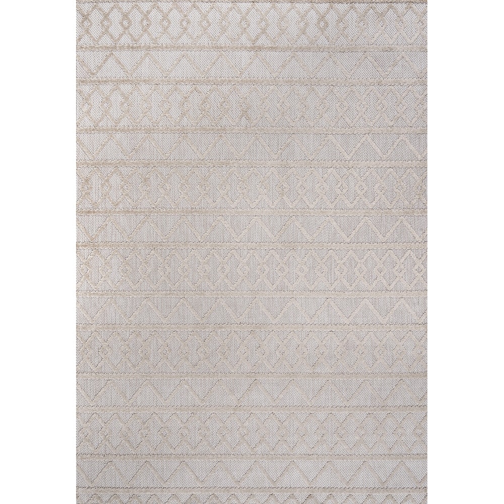 JONATHAN Y Ararat High-Low Pile Knotted Trellis Geometric Indoor/Outdoor Area Rug