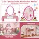 preview thumbnail 13 of 12, Pink Kids Vanity Table and Stool Set with 360 Rotating Mirror and Whiteboard Perfect for Gift - 27"L x 16.5"W x 39.5"H