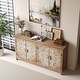 preview thumbnail 4 of 6, GDF Studio - Savannah 60" Antique Brown & White 4-Door Accent Sideboard Cabinet