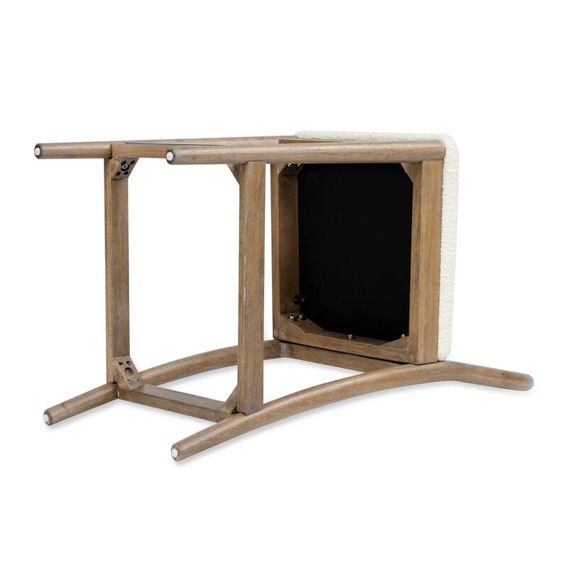 Arched Back Wood & Upholstered Counter Stool Set