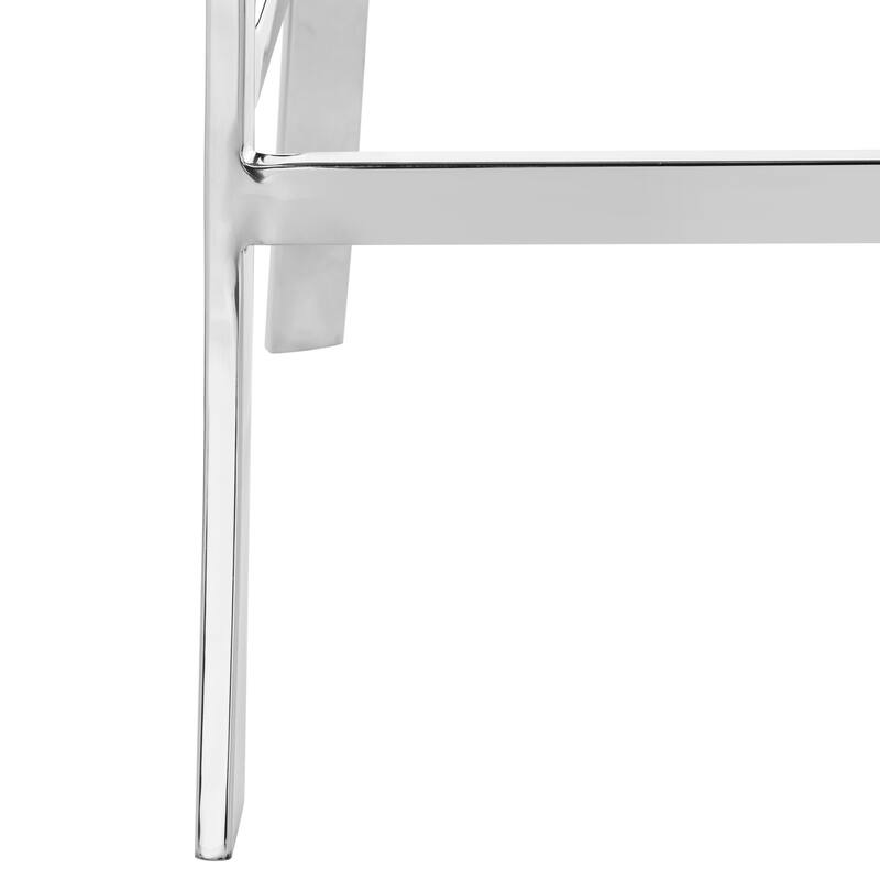 SAFAVIEH Ofelia 30 Inch Stainless Steel Cross Back Black Bar Stool - 17.5" x 18.8" x 39" - 18Wx19Dx39H