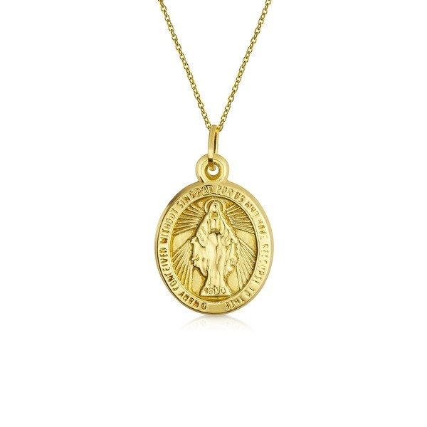 gold necklace with mama mary pendant