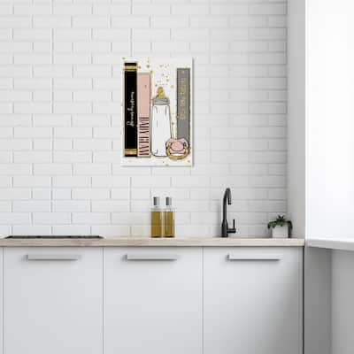 Wynwood Studio Canvas Fashion and Glam Baby Glam Books Black and Light Pink Glam Wall Art Canvas Print