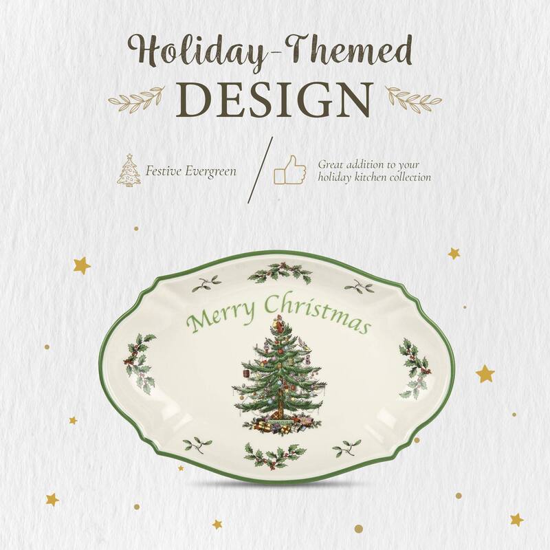 Spode Christmas Tree Merry Christmas Tray - 11" L