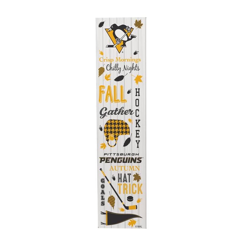 47" Double Sided Seasonal Porch Leaner, Pittsburgh Penguins - 47" x 11.25"