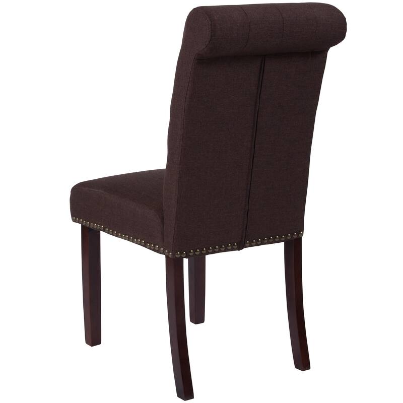 Parsons Rolled Back Accent Nail Trim Chairs (Set of 2) - 18.5"W x 27.5"D x 39.75"H