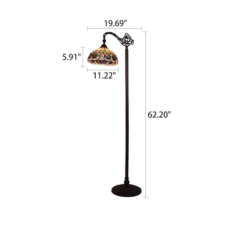 Tiffany-Style Victorian Design 1-light Dark Bronze Floor Lamp