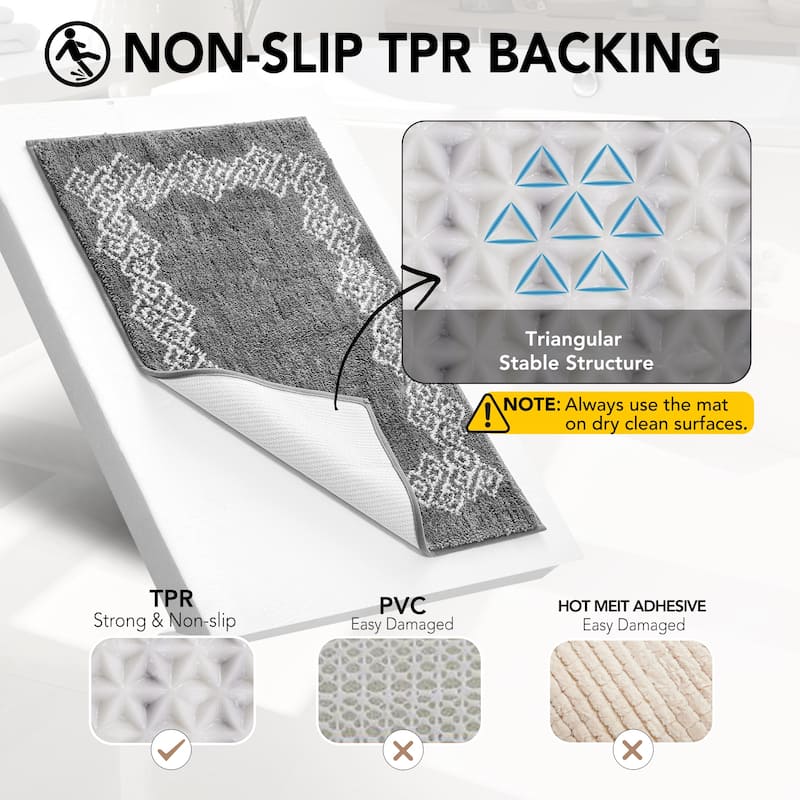 Deconovo Geometric Pattern Soft Bathroom Mat Rug (1 PC)