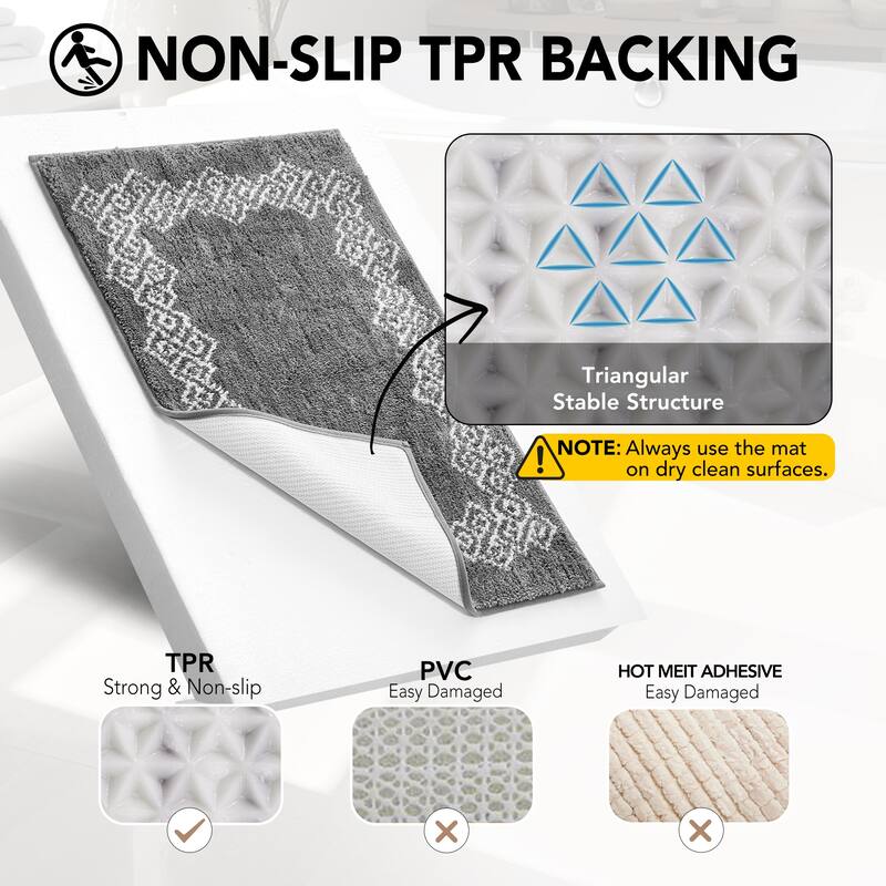 Deconovo Geometric Pattern Soft Bathroom Mat Rug (1 PC)