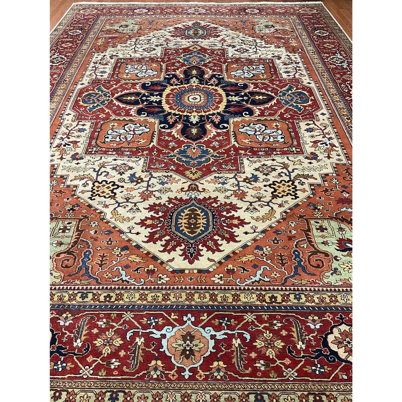 HERAT ORIENTAL Hand-knotted Indo 10' x 14' Serapi Wool Rug - 10' x 14'