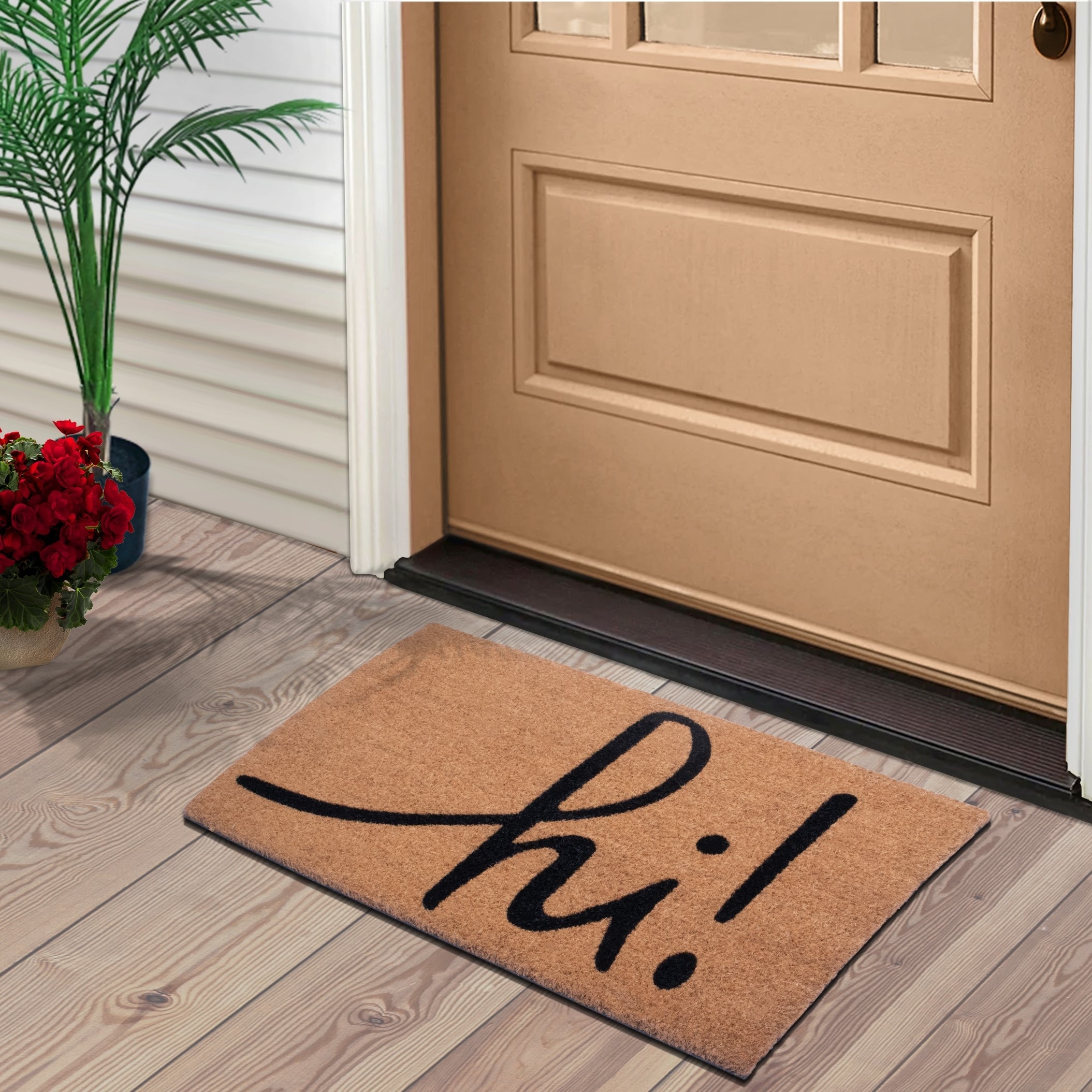 Mascot Hardware Coco Coir Home Entrance Door Mat 28 x 18-in. Home Sweet Home Welcome Mat - Heavy Duty Doormat for Outdoor & Indoor Use Beige