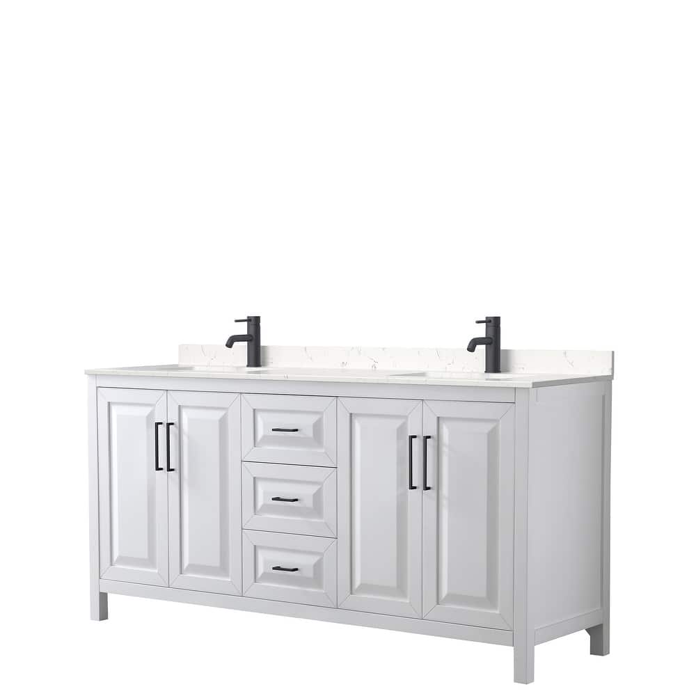Daria 72 Inch Double Vanity, Cultured Marble Top