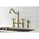 Heritage Bridge Kitchen Faucet with Brass Sprayer