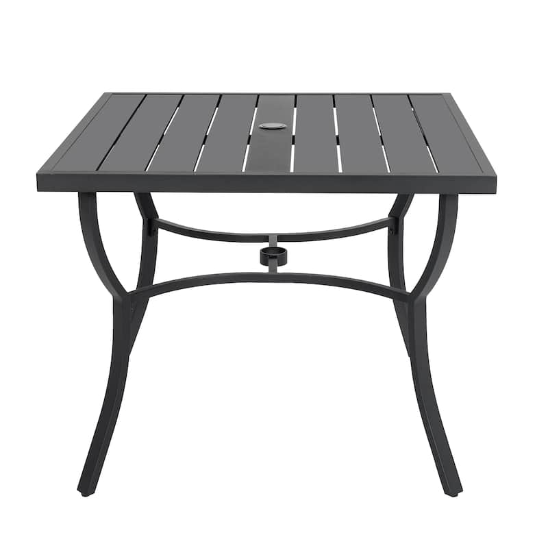 5-Piece Patio Aluminum and Textilene Dining Set with Umbrella Hole