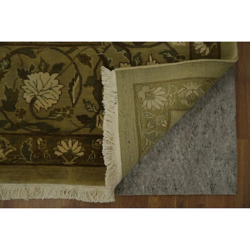 Hand Knotted Oriental 100% Wool Carpet Traditional Traditional Green Agra Area Rug - 13' 10'' X 10' 0''