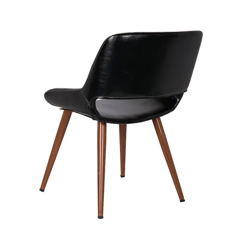 Porthos Home Shane Faux Leather Mid-Century Dining Chair with Metal Legs, Set of 2