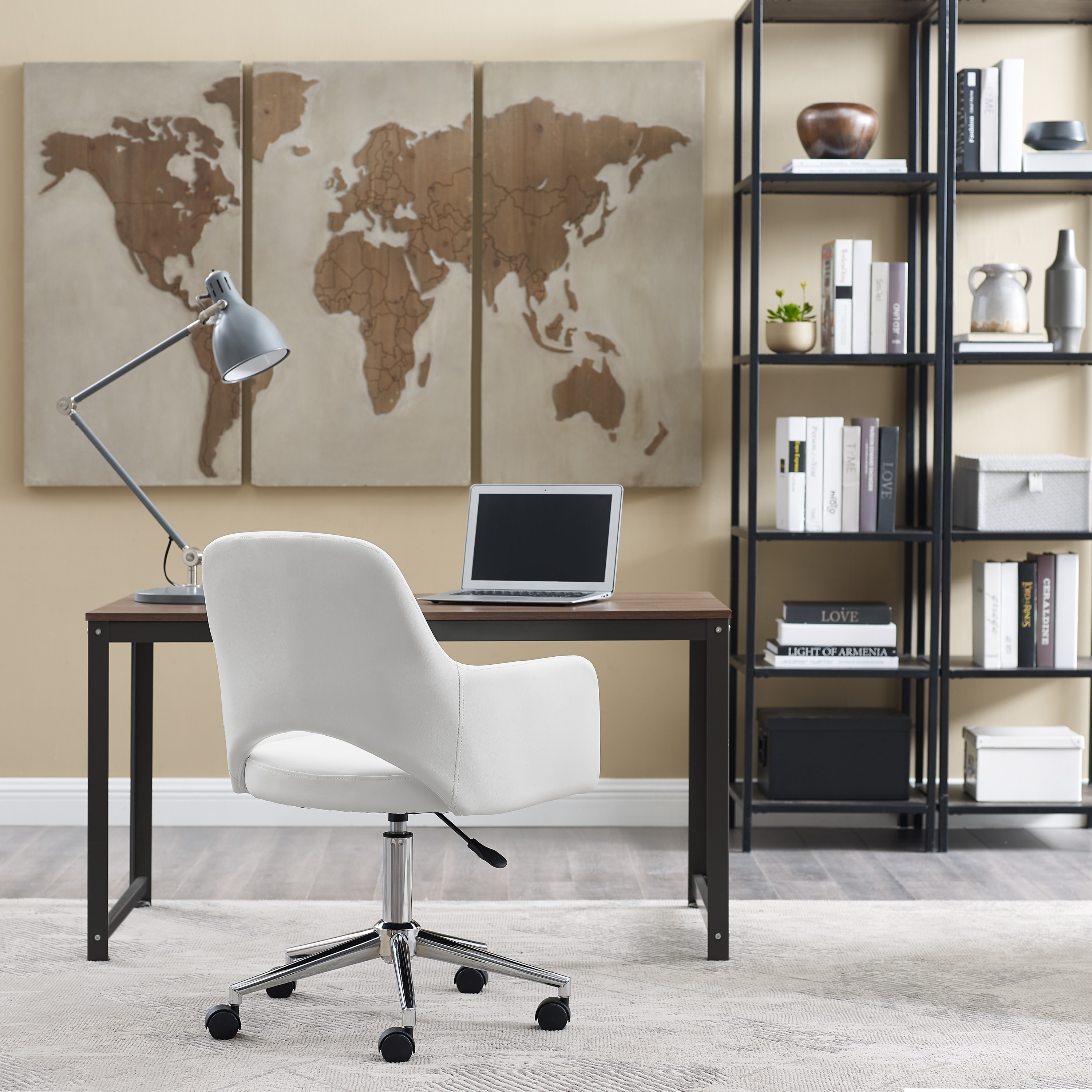 Art Leon Open Back Swivel Home Office Chair With Caster Overstock 31673332