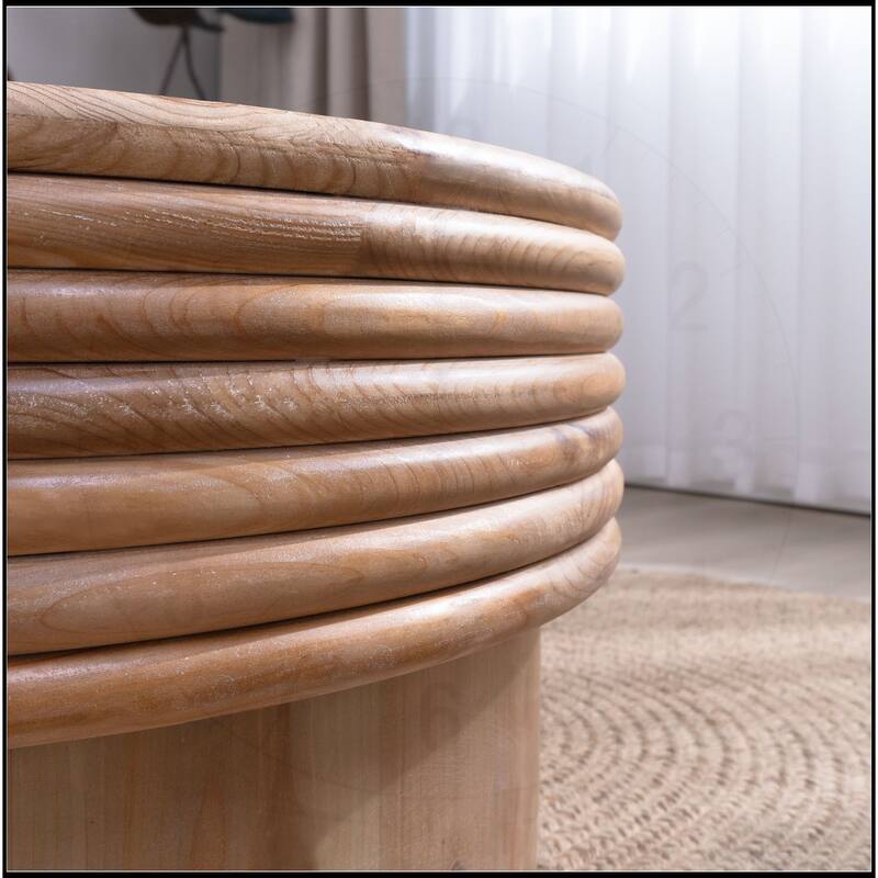 30.3" Stylish Round Coffee Table with Hidden Storage