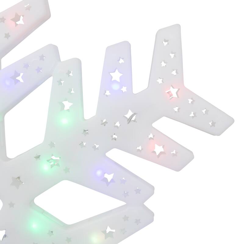 LED Color Changing Christmas Snowflake Window Decoration - 15"