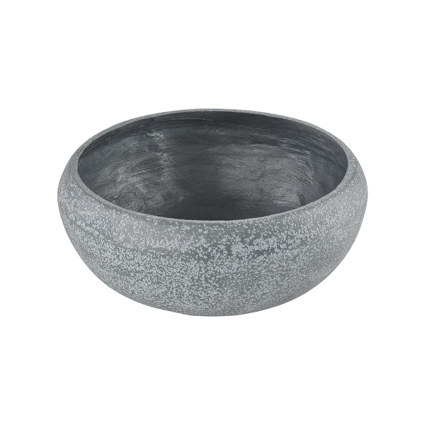 Dimond Home 9166-076 Caldera Fiberglass Decorative Planter Bowl - Aged Grey Stone