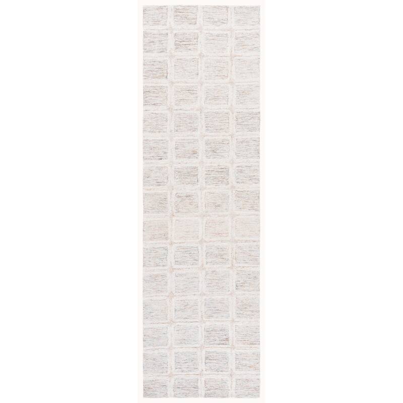 SAFAVIEH Handmade Pine Þorunn Wool Rug - Rust/Grey - 2'3" x 8' Runner