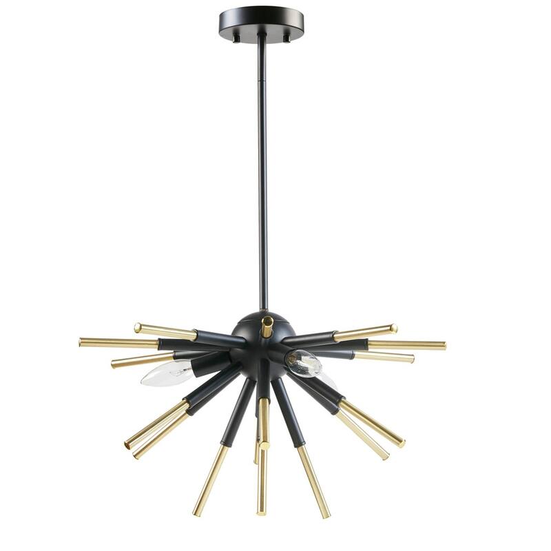 3-Light Chandelier with Frosted Glass Globe Bulbs