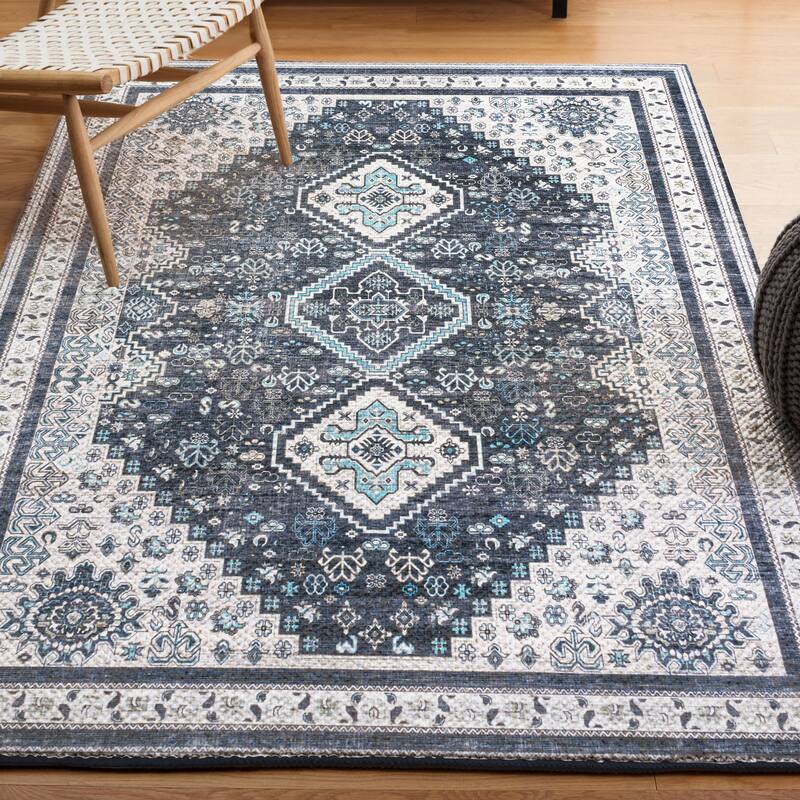 JONATHAN Y Didim Geometric Medallions Machine Washable Area Rug