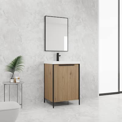 24" Freestanding Bathroom Vanity with Resin Sink