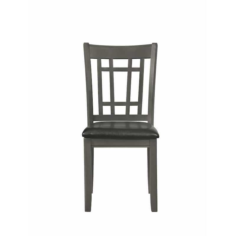 Gray/Black Faux Leather Upholstered Wood Frame Dining Chair, Sturdy Dining Chair for Dining Rooms - 19.5