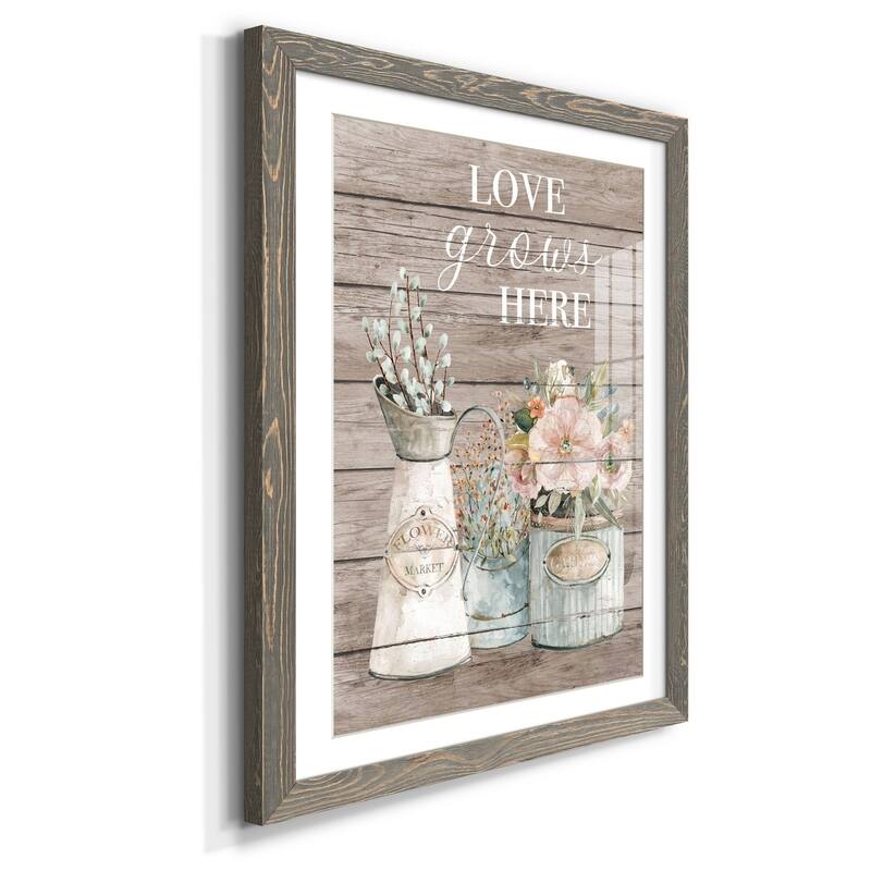 Love Grows Here-Premium Framed Print - Ready to Hang