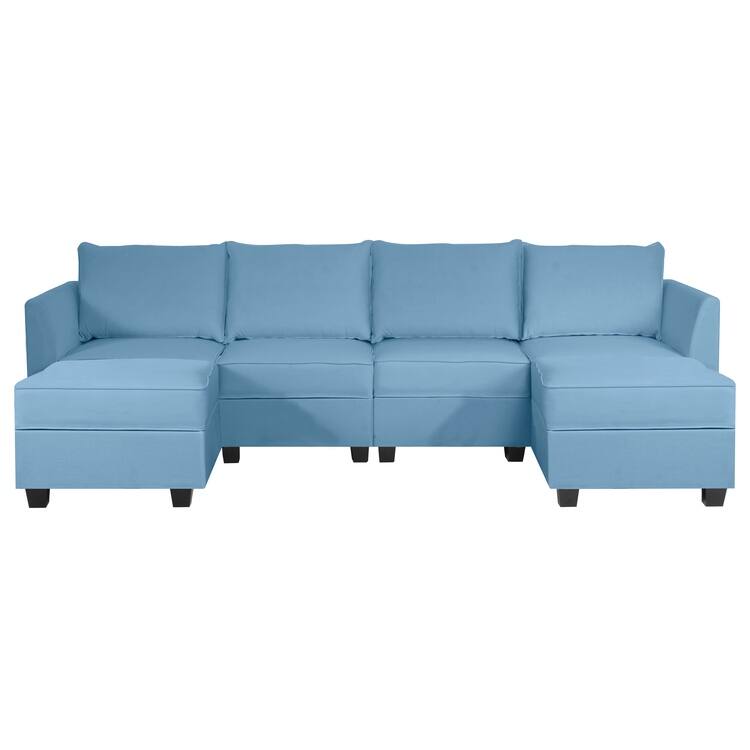 Modern DIY Collection - Convertible Modular Sectional Sofa - Linen Sofa Couch for Living Room Apartment Office