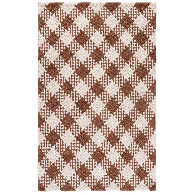 SAFAVIEH Handmade Natural Fiber Couture Heriona Wool Rug - 4' x 6' - Rust/Ivory