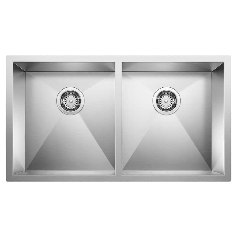 Blanco 443053 Quatrus 32" Undermount Double Basin Stainless Steel - Refined Brushed