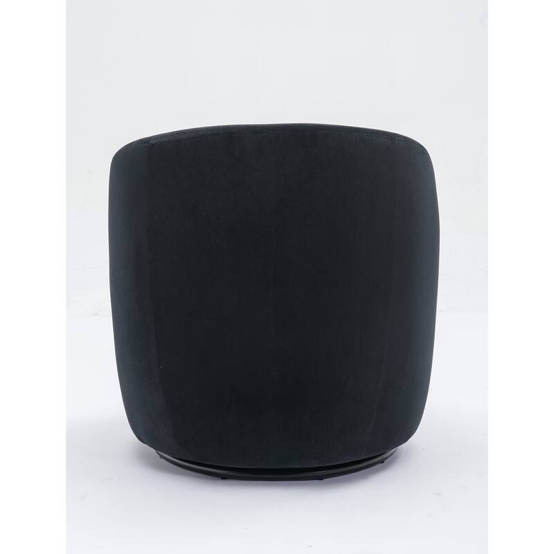 Velvet Fabric Swivel Barrel Chair