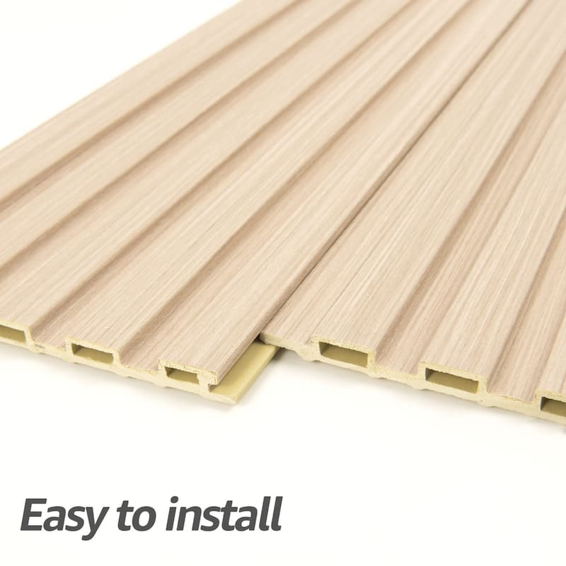 Art3d WPC Slat Wall Panels,3D Wall Accents for Interior Wall Decor,48in x 6in (Pack of 16)