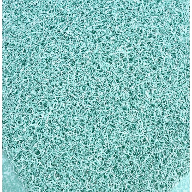 Turquoise Blue Loofah Shower Tub Mat With Non-Slip Suction Cups - 29" x 17"